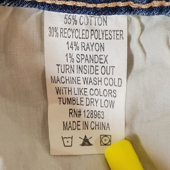 Indigo Rein Button Fly Distressed Jean Shorts, Size 1 / 24, Good Used Condition - Picture 9 of 9